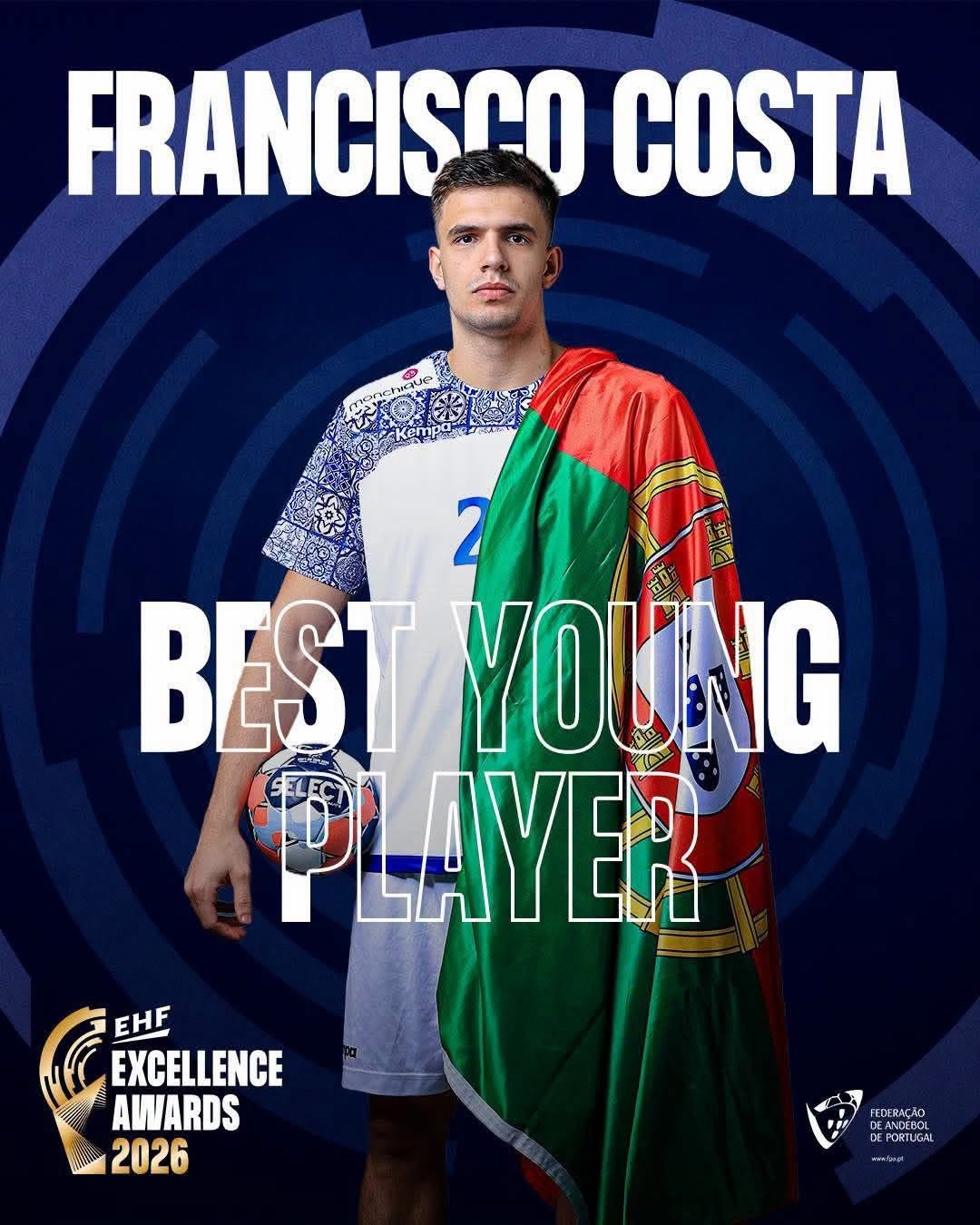 Francisco Costa eleito Melhor Jogador Jovem nos EHF Excellence Awards 2026
